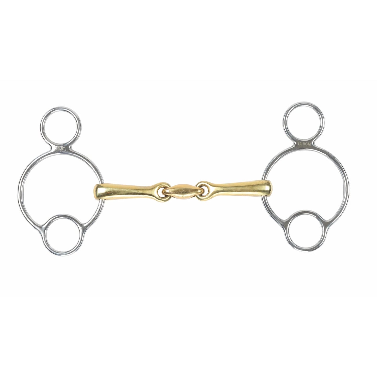 Shires Brass Alloy Universal Horse Bit with Lozenge - Warm Brass Alloy Mouthpiece