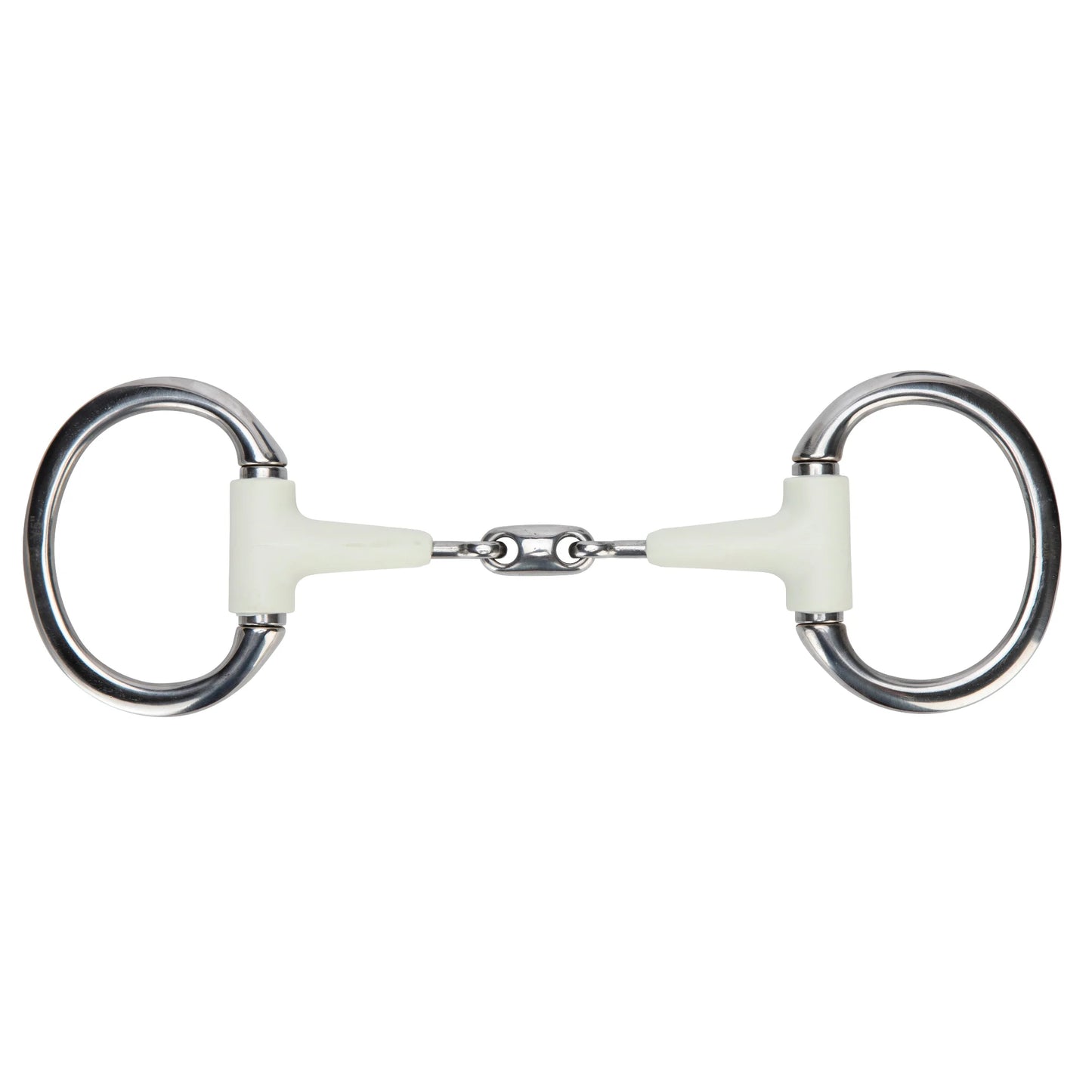 Shires Equikind Softie Flat Ring Eggbutt Peanut Link Horse Bit - Gentle Synthetic Mouthpiece