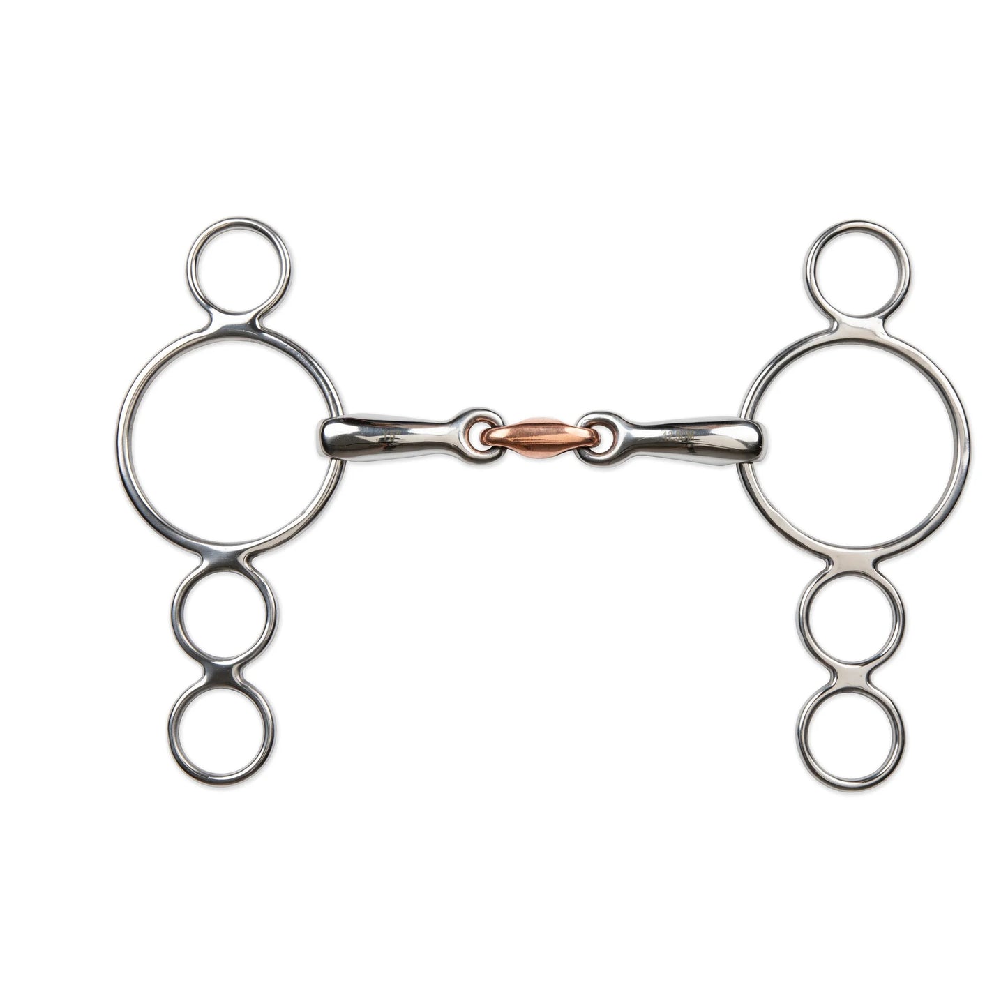 Shires Three Ring Gag Horse Bit with Copper Lozenge - Stainless Steel - Multiple Sizes