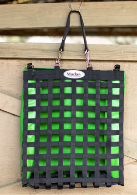 Mackey, Inc. Classic Slow Feeder Hay Bag - 1.5-inch Holes, 2+ Flake Capacity, Heavy-Duty Nylon Mesh Equine Feeder