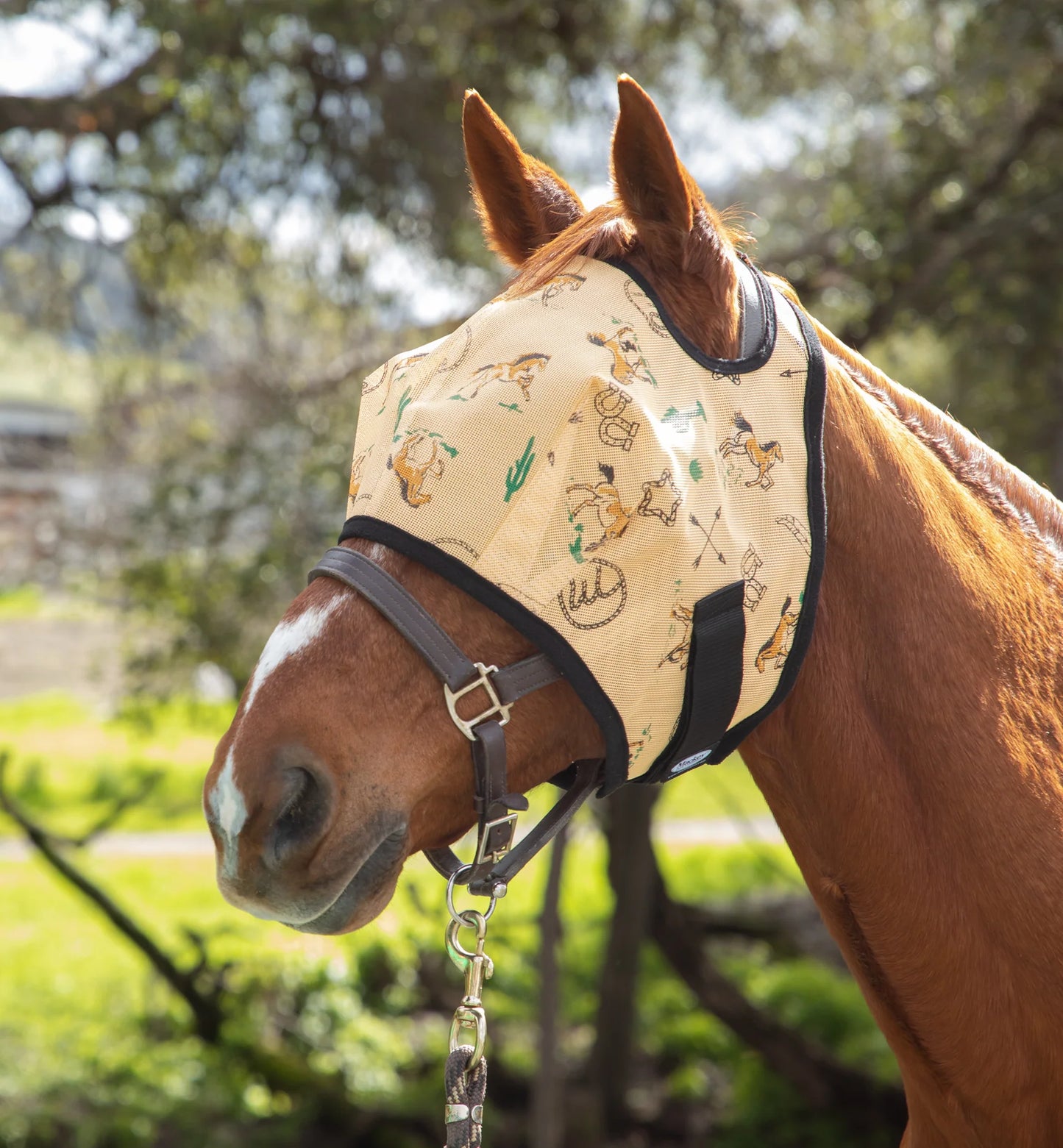 Mackey Standard Fly Mask – 73% UV, Fleece Trim, No Ears