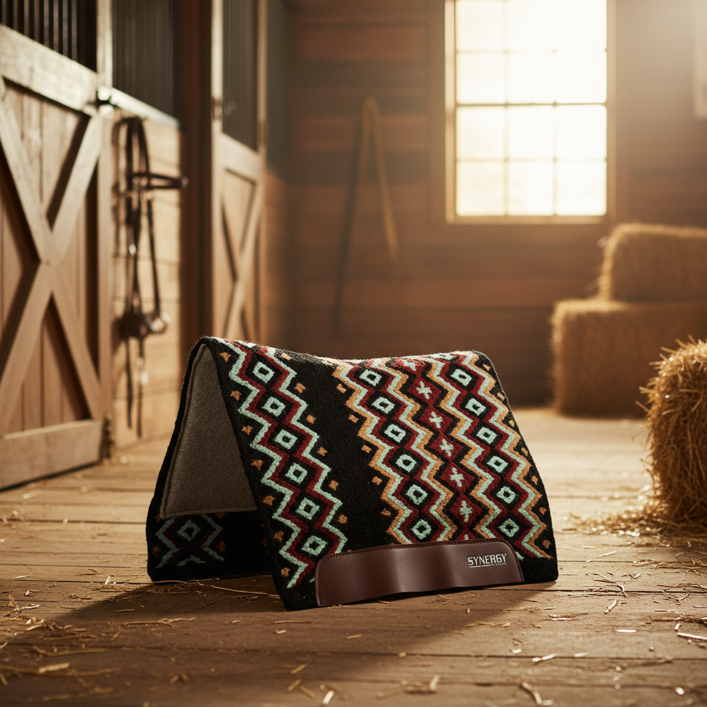 Weaver Synergy Flex Fleece-Lined Western Saddle Pad - 33" x 38" - 1" Thick Merino Wool Liner