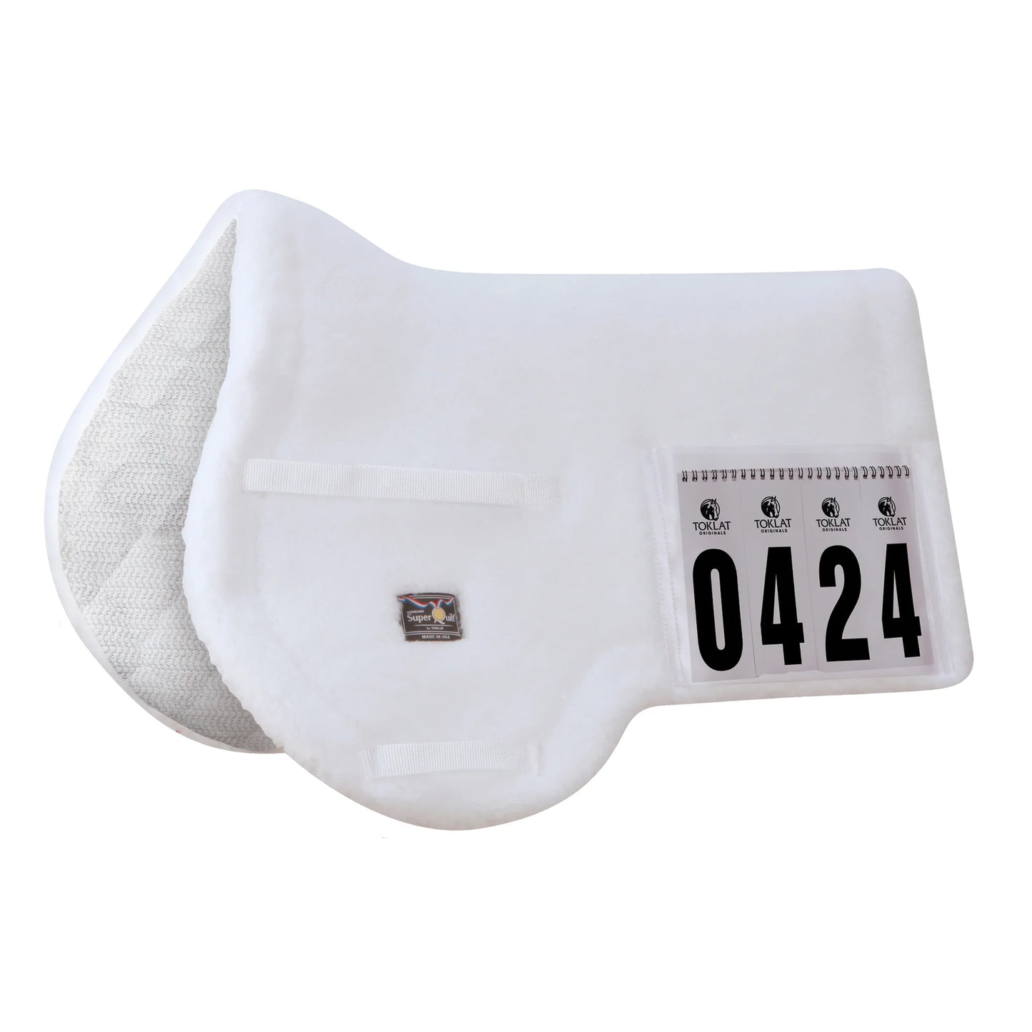 Toklat Superquilt White Number Pad - Durable Moisture-Wicking Show Saddle Pad