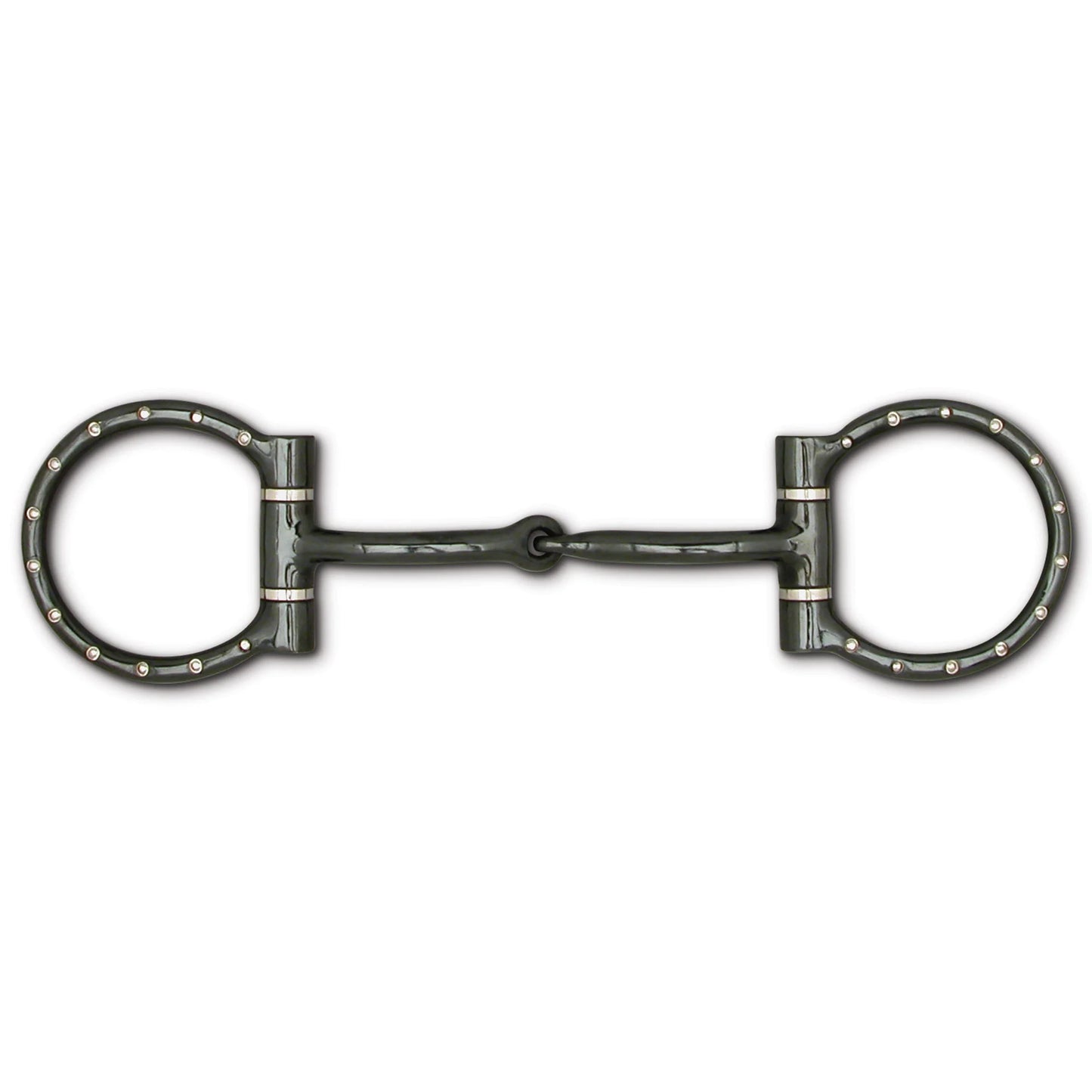 Toklat Wes 3 1/4" Dee Black Satin Heavy Horse Bit with Copper Inlay - 5" Mouth