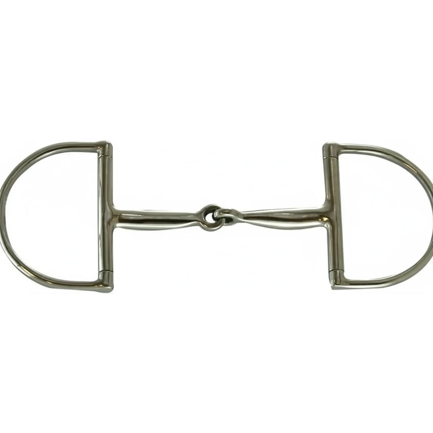 Shires Hunter Dee Slow Twist Bit (Model 88705) in polished stainless steel. This high-quality equestrian bit features classic D-shaped rings and a single-jointed mouthpiece with a gentle slow twist texture for refined communication and control. A durable and stylish choice for hunter-jumper disciplines, providing both functionality and a professional look in the show ring or during training.