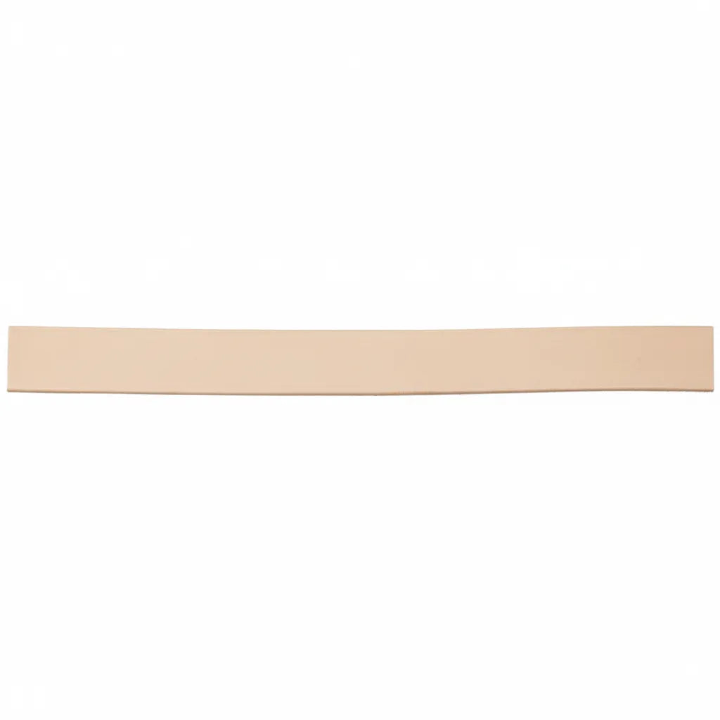 Weaver Leather Unpunched Western Stirrup Leathers, 3" x 5'6". Crafted from premium natural tan leather, these durable, heavy-duty straps are ready for custom hole punching. Perfect for saddle repair, DIY equestrian projects, and replacing worn Western stirrup straps. High-quality leather tack for riders and saddle makers seeking a custom fit and lasting performance.