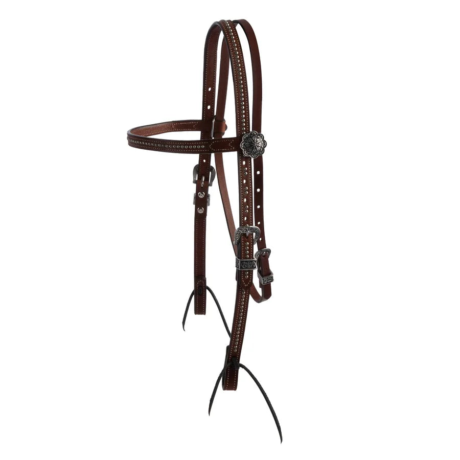 Weaver Leather Austin Browband Headstall - Rich Brown Leather, Horse Size