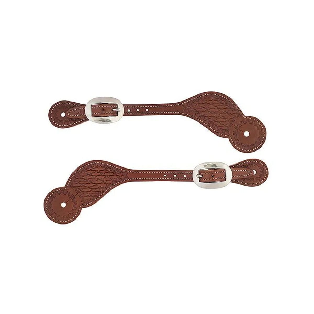 Weaver Leather Basketweave Skirting Leather Spur Straps, Regular, Brown