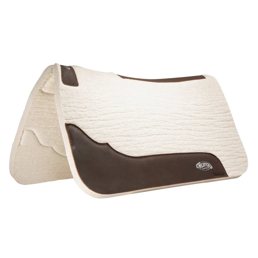Weaver Leather Contoured Steam Pressed 100% Wool Western Saddle Pad - Natural