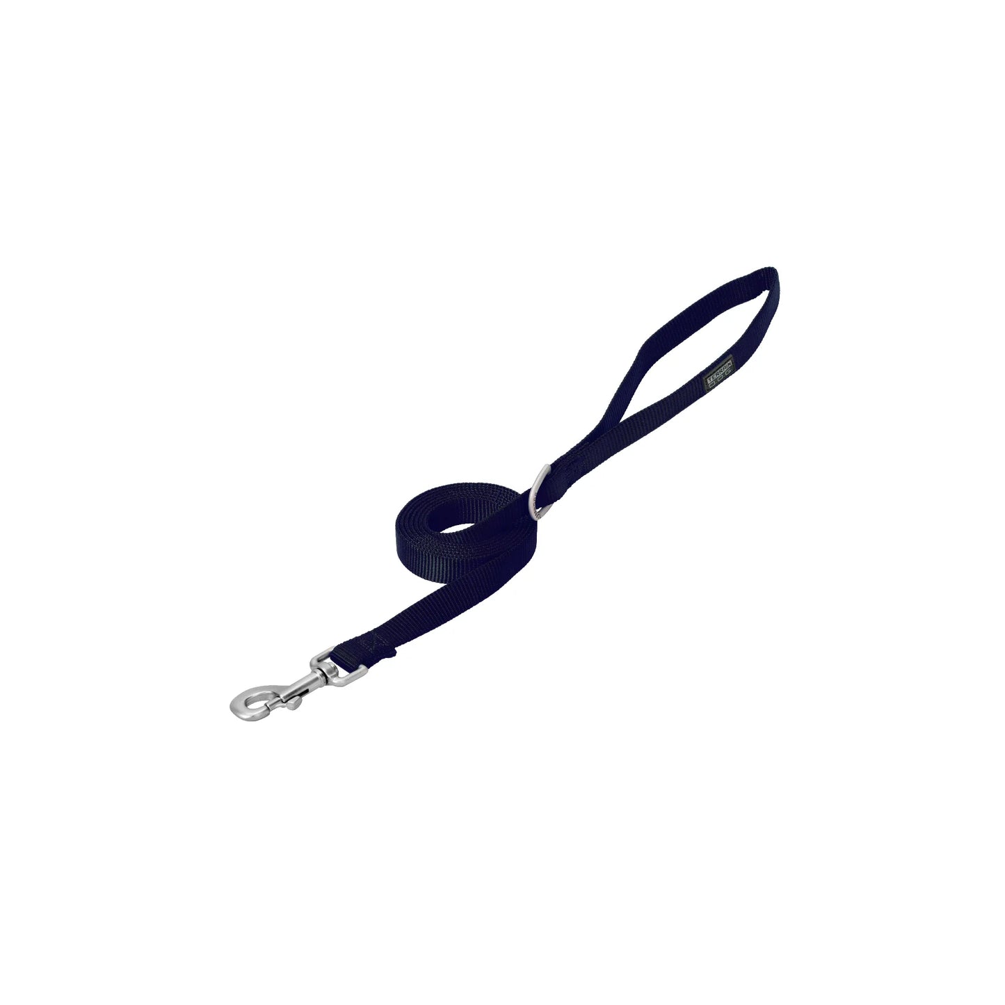Navy blue Weaver Leather nylon dog leash featuring a durable, heavy-duty swivel snap hook and a comfortable handle loop. Part of the Terrain Dog collection, this rugged pet lead is designed for outdoor adventures and daily walks. High-quality nylon webbing ensures long-lasting use and reliable control for active dogs. A stylish and functional dog walking accessory perfect for hiking and everyday use.