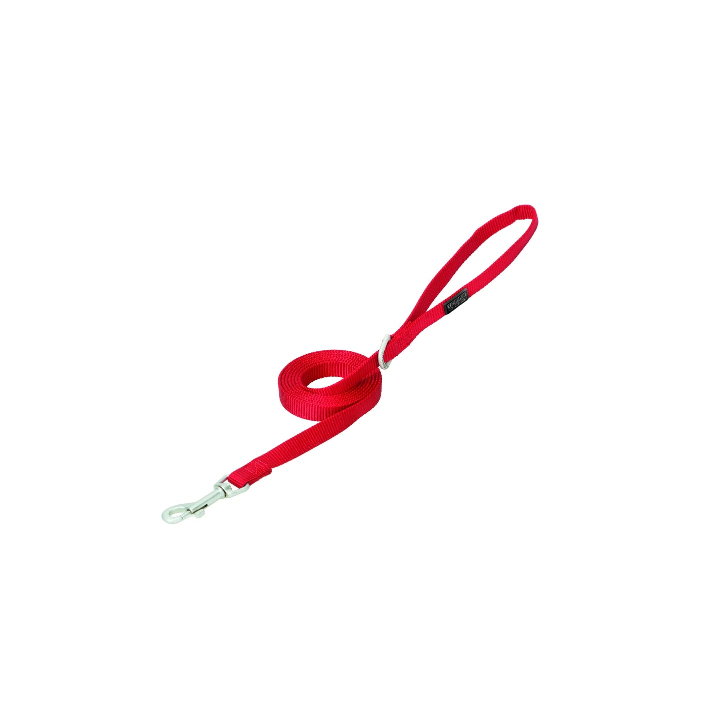 Vibrant red Weaver Leather nylon dog leash featuring a heavy-duty metal snap bolt clip and a secure handle loop. Designed for durability and style, this high-quality Terrain D.O.G. leash is perfect for daily walks, training, and outdoor adventures with your pet. The strong nylon webbing provides long-lasting reliability for active dogs of all sizes.