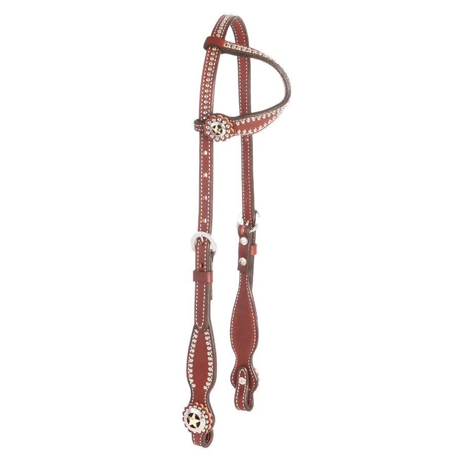 Weaver Leather Texas Star Western Headstall and Breast Collar Set - Horse Size