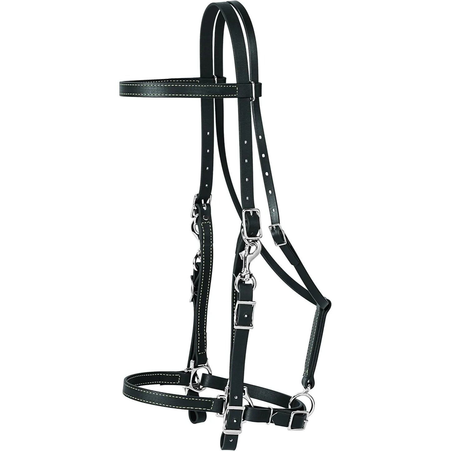 Weaver Leather Trail Gear Nylon Horse Halter Bridle Combo for Trail Riding - Black