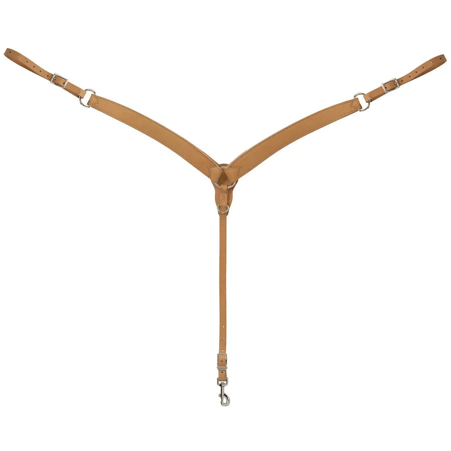 Weaver Leather Turquoise Cross Contoured Breast Collar - Roughout Leather