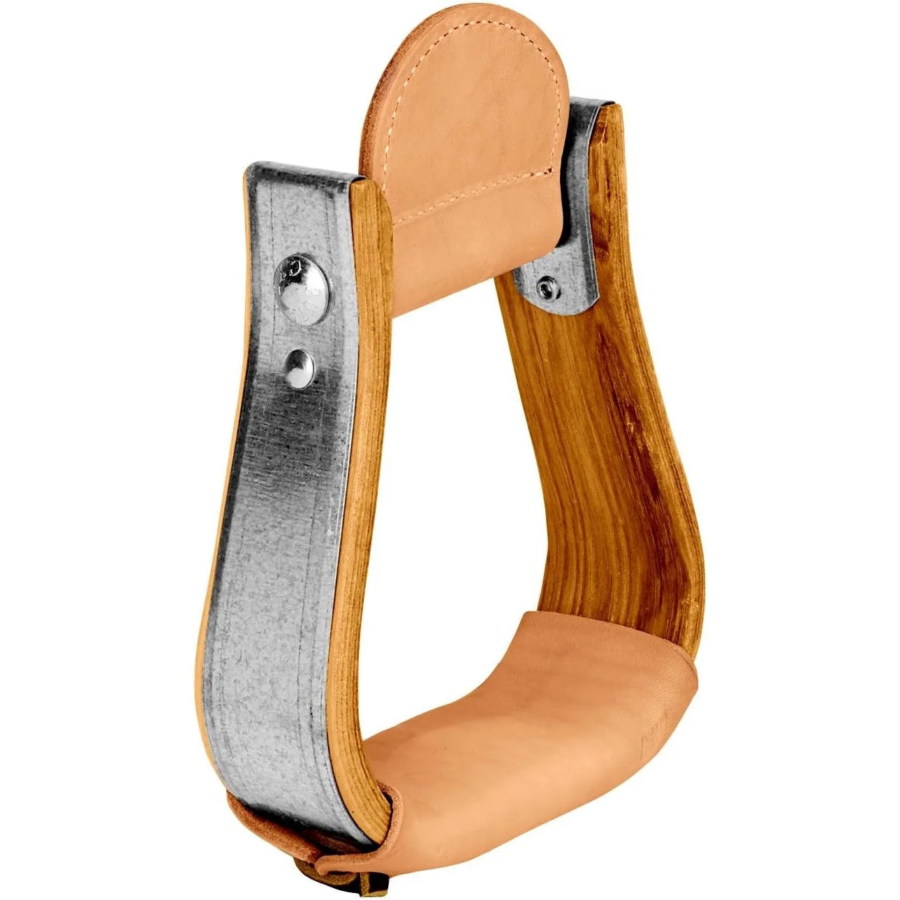 Weaver Leather Visalia Wood Stirrups with Leather Tread and Neck - 2" Width