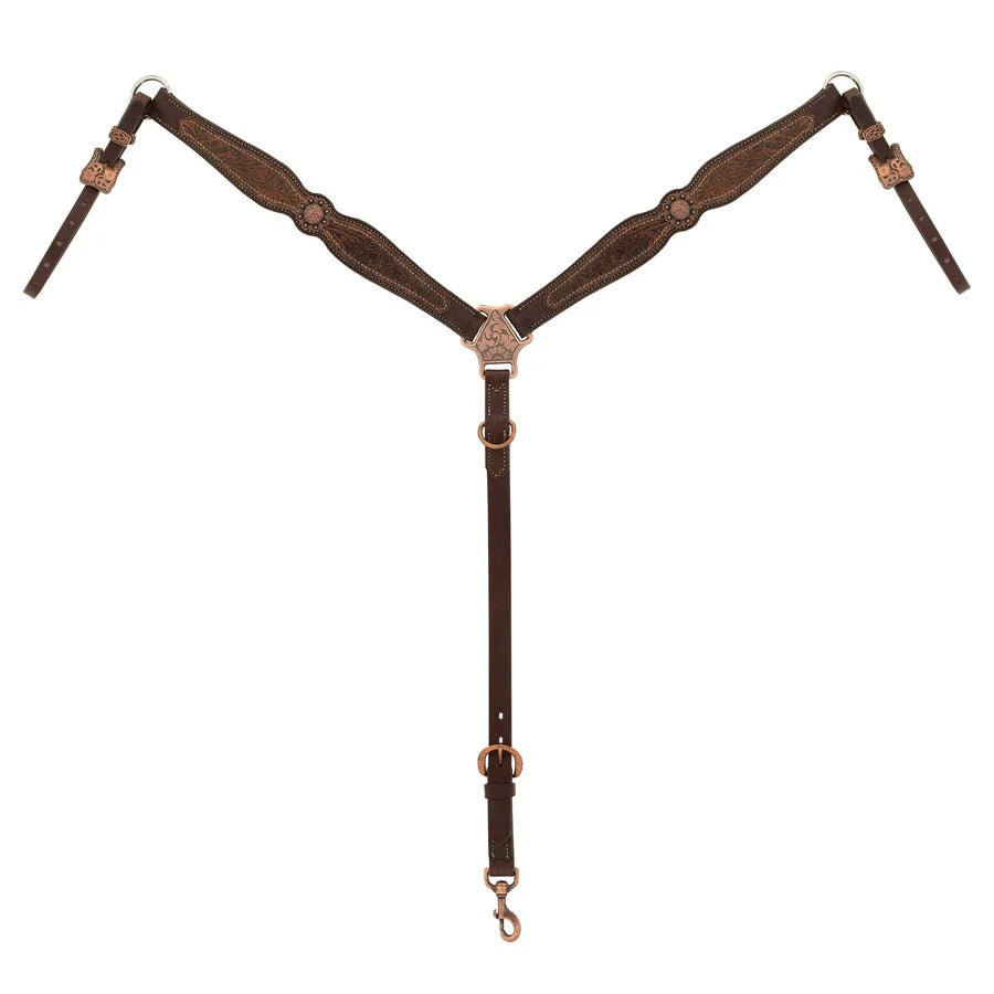 Weaver Leather Western Floral Scalloped Breast Collar - Heavy Harness Leather