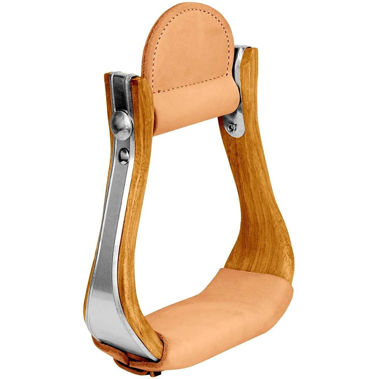 Weaver Leather Wood Cutter Stirrups with Leather Wrapped Tread - 2" Tread Width