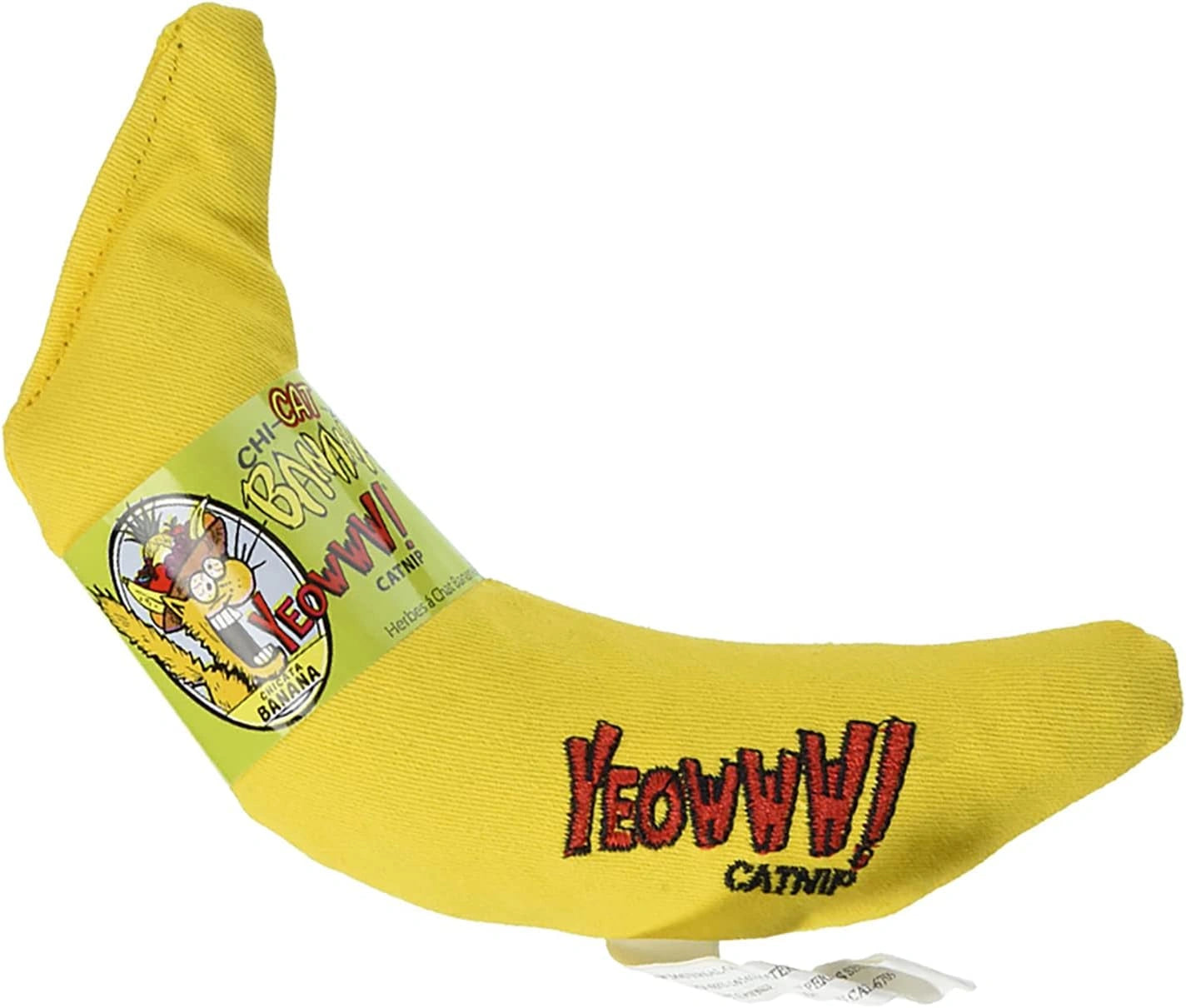 Yellow banana-shaped catnip toy with 'YEOWWW!' text - Hooves and Paws