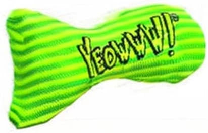 Green and yellow stripped toy with catnip - Hooves and Paws