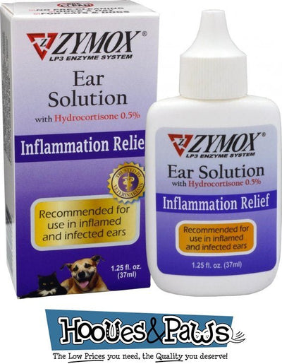 Zymox Otic Dog Pet Ear Treatment with Hydrocortisone 1.25 oz - Hooves and Paws