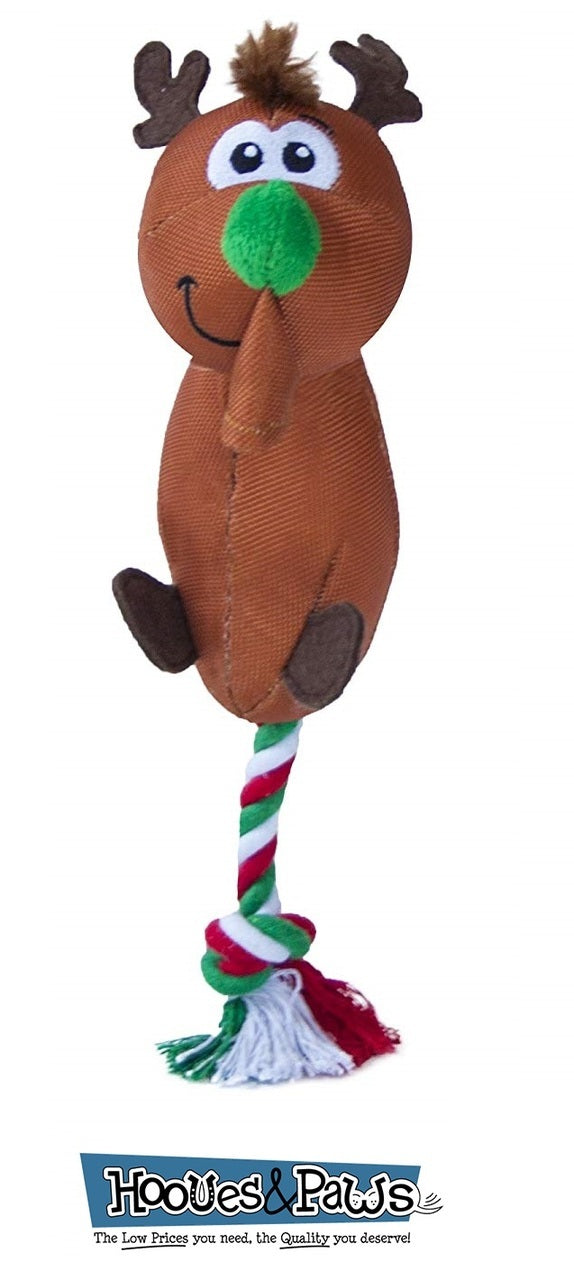 Dog Toy Outward Hound Kyjen Pet Holiday Christmas Flingerz Reindeer Rope Tug