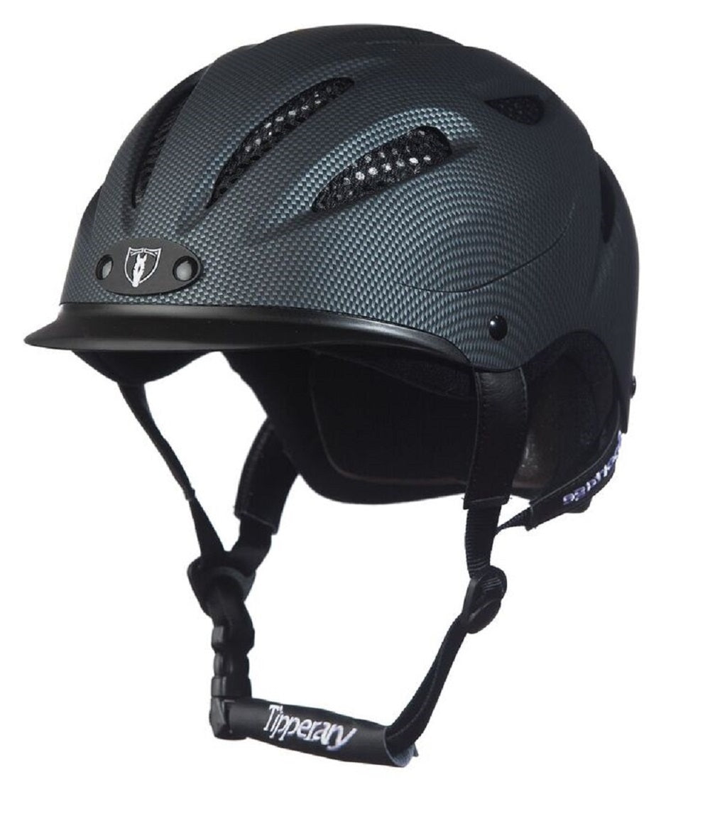Tipperary Riding Helmet Sportage Low Profile Horse Safety Carbon Grey 8500