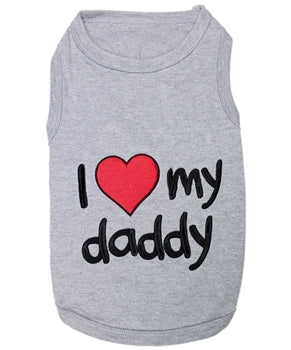 Parisian Pet I Love My Daddy Embroidered Tshirt