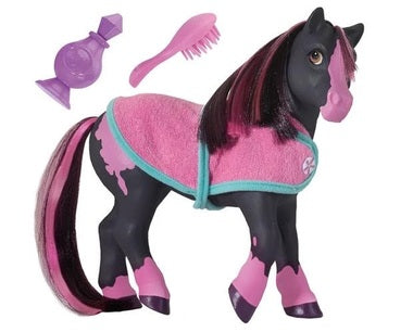 Breyer Color Changing Bath Toy, Jasmine the Horse, Black / Pink with Surprise White Color, 7" x 7.5" #7105
