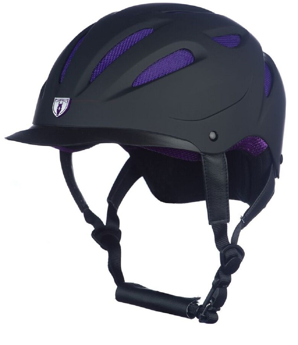 Tipperary Riding Helmet Sportage Hybrid Low Profile Horse Safety Black and Purple 8700