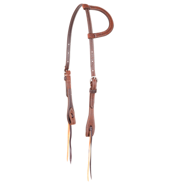 Martin Saddlery CHESTNUT ROUGHOUT HEADSTALL ONE EAR