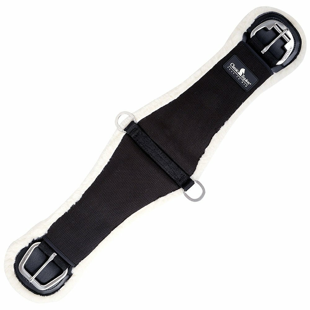 Classic Equine Sensorflex Fleece Roper Black Cinch Girth Horse Roller Buckle - Hooves and Paws