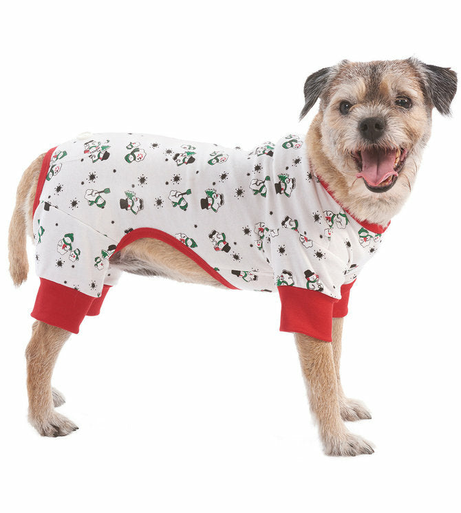 Ethical Dog Pet Christmas Holiday Snowmen Red Pajamas