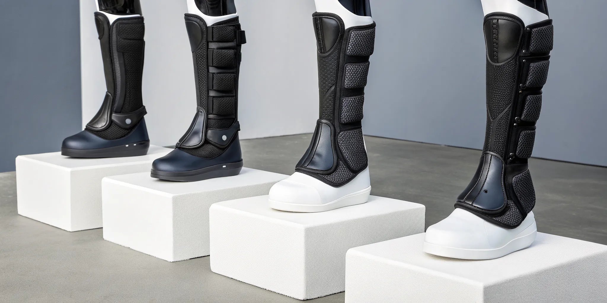 The best sports medicine boots for horses lined up for review.