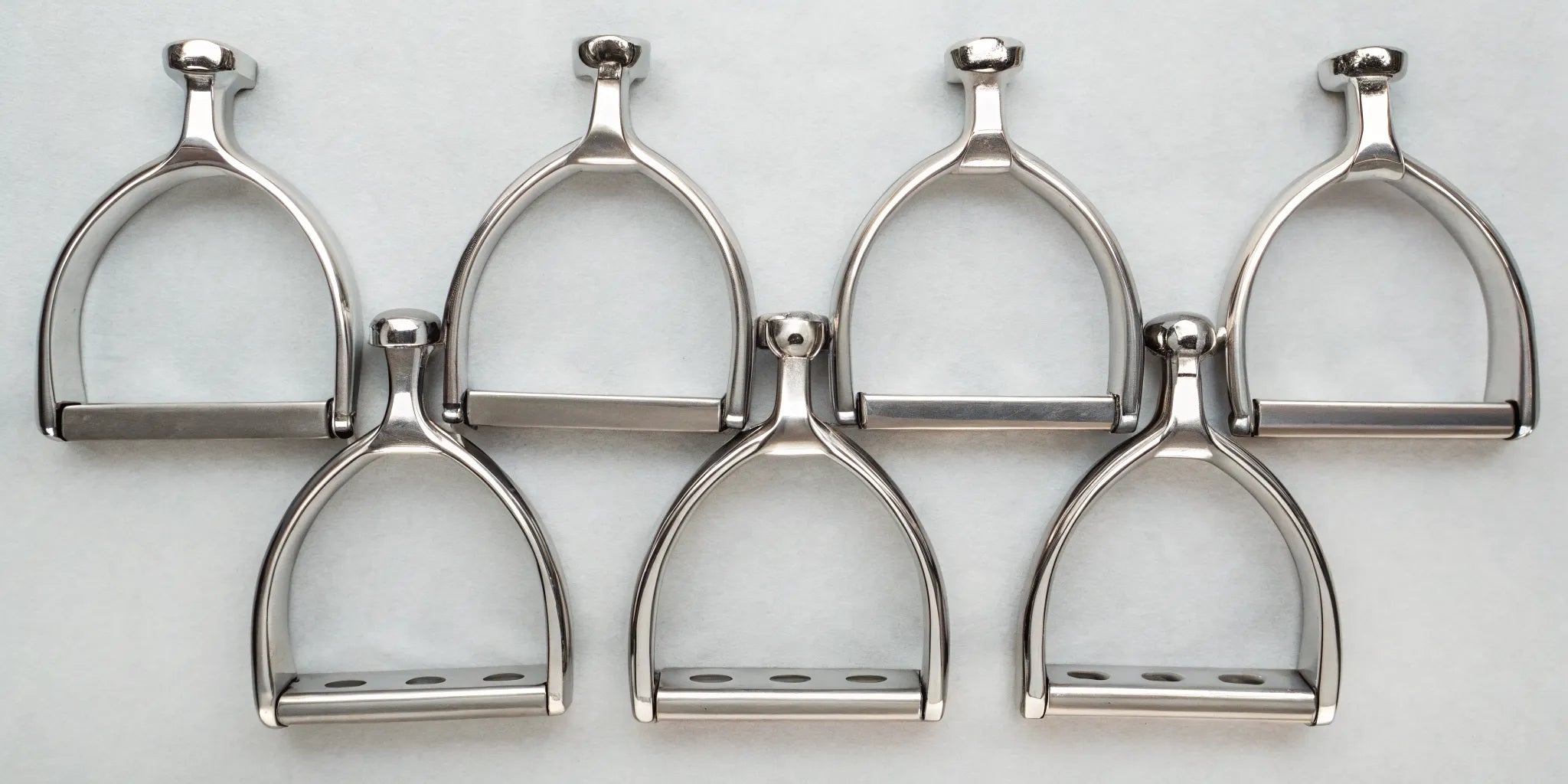 Various types of English spurs, including Prince of Wales, swan neck, and rowel styles.