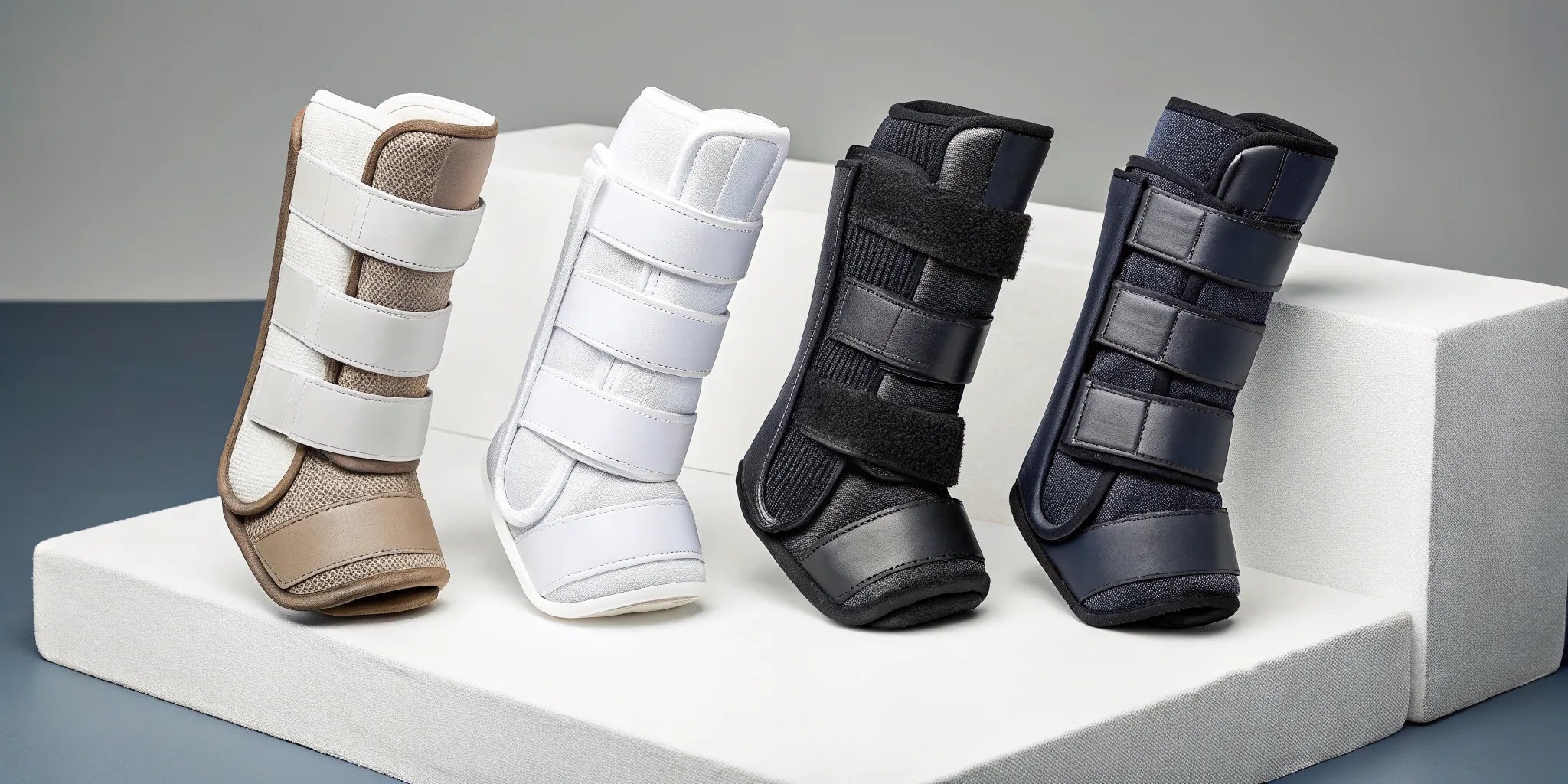 A complete horse sport boots 4-pack for full leg protection and support.