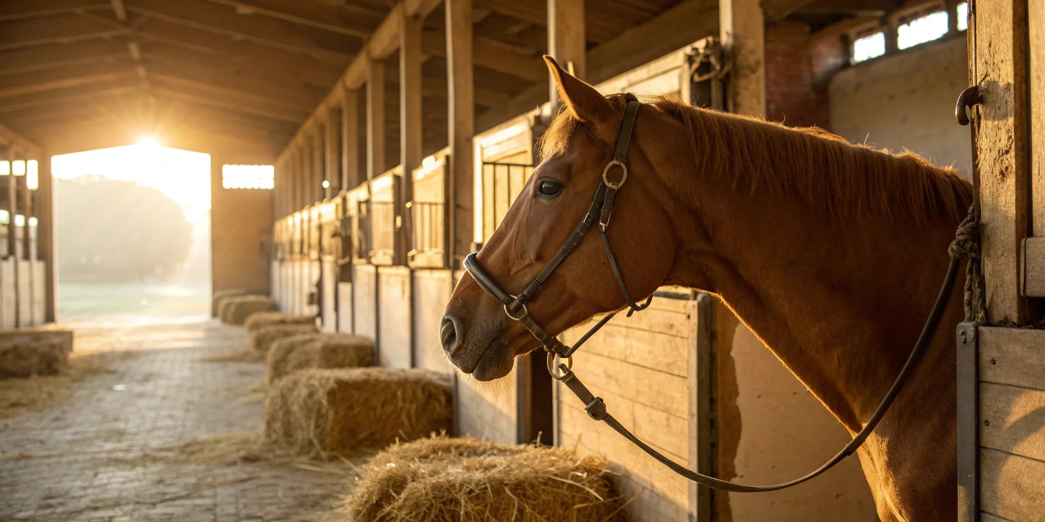 A horse's head showing the fit of a classic leather browband headstall.