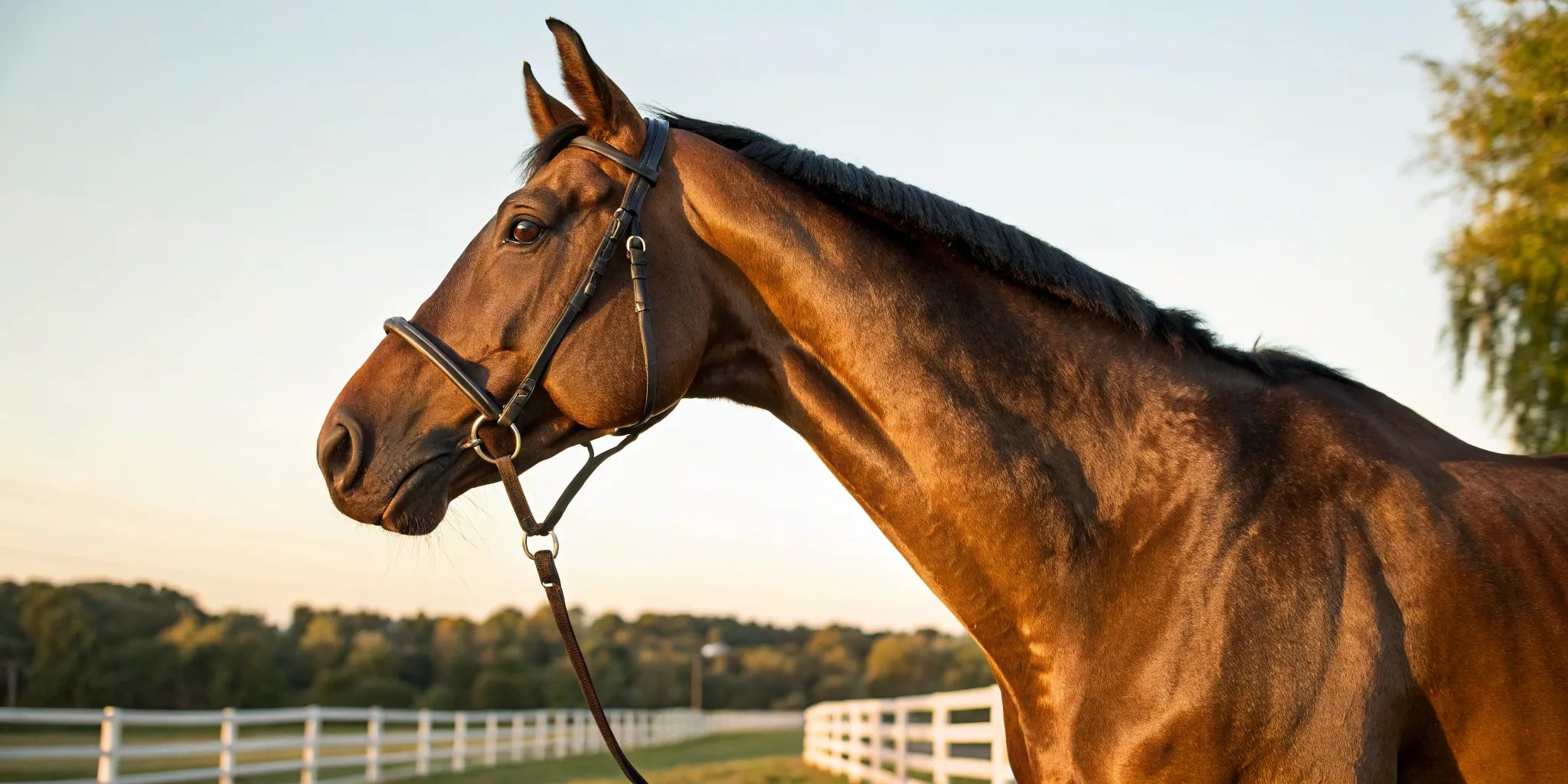 A horse wearing a UV-blocking fly mask for essential eye protection.