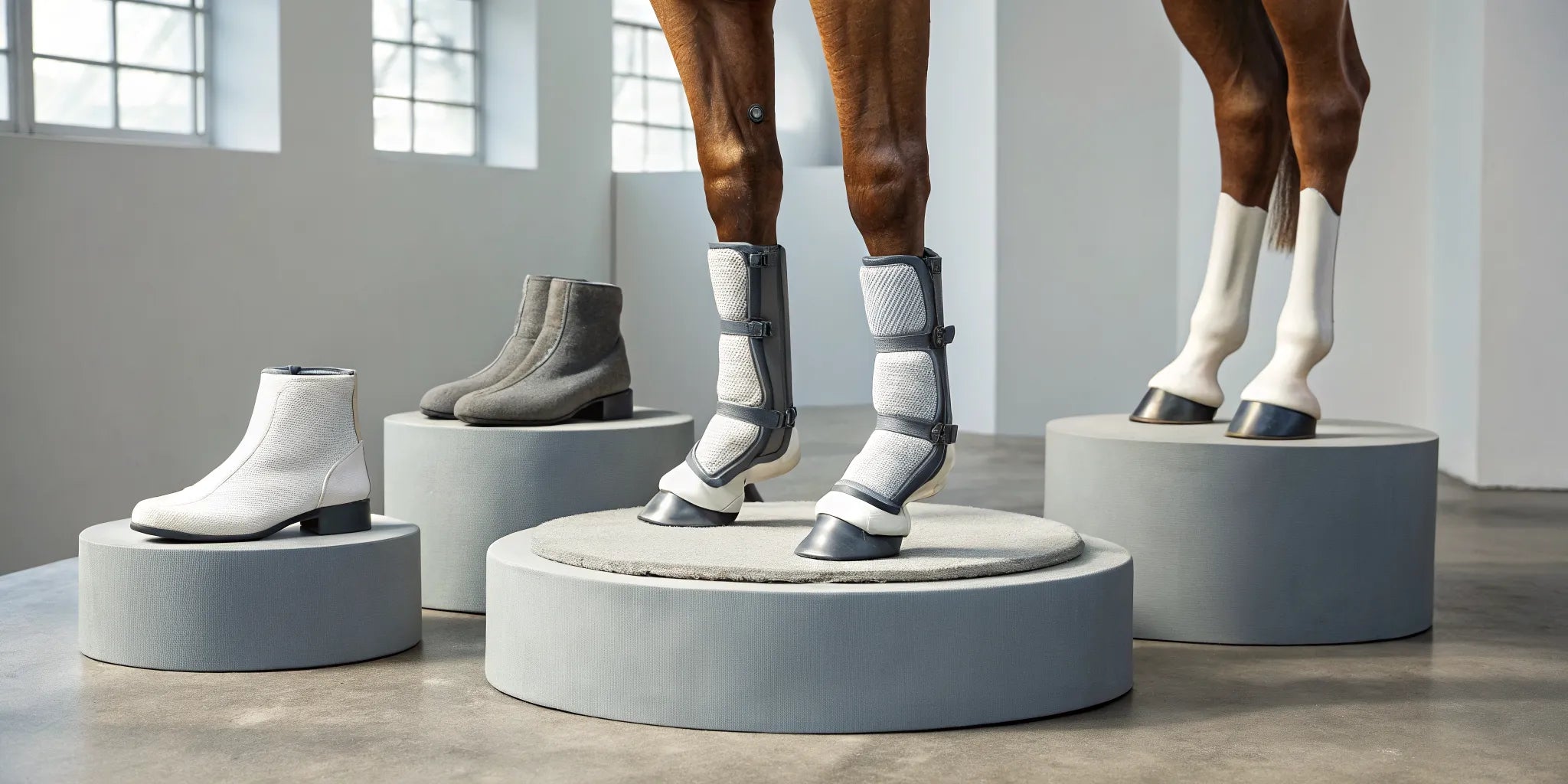 A horse's hoof secured in a poultice boot for a review of the best models.