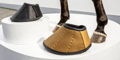 A horse's hoof with a protective seal of Kevlar Tuff Hoof Guard.