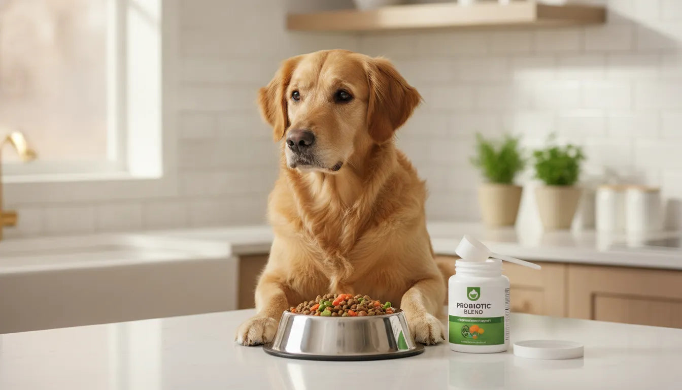 Dog beside digestive supplements for probiotics for dogs with diarrhea
