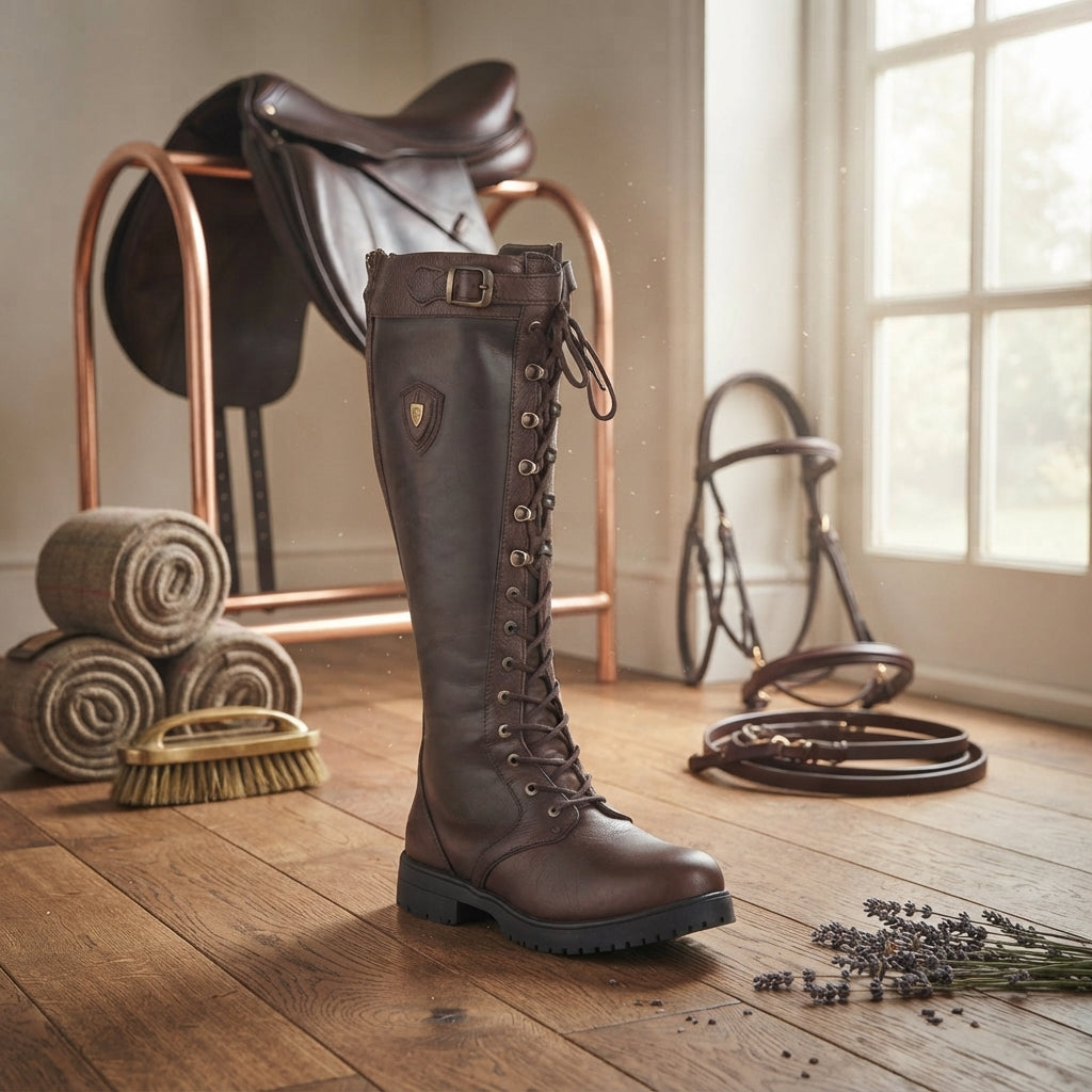 Lifestyle photo of Shires Moretta Teramo Lace Country Boots - Premium Leather Equestrian Footwear