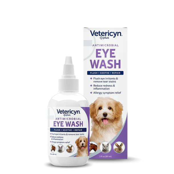 Vetericyn Plus Eye Wash - Antimicrobial Relief for Dogs, Cats, and Horses - Soothes Irritation & Removes Tear Stains