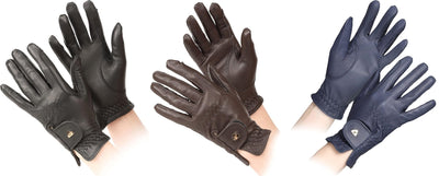 Shires Equestrian Aubrion Estade Premium Leather Riding Gloves - Childs 1075 - Hooves and Paws