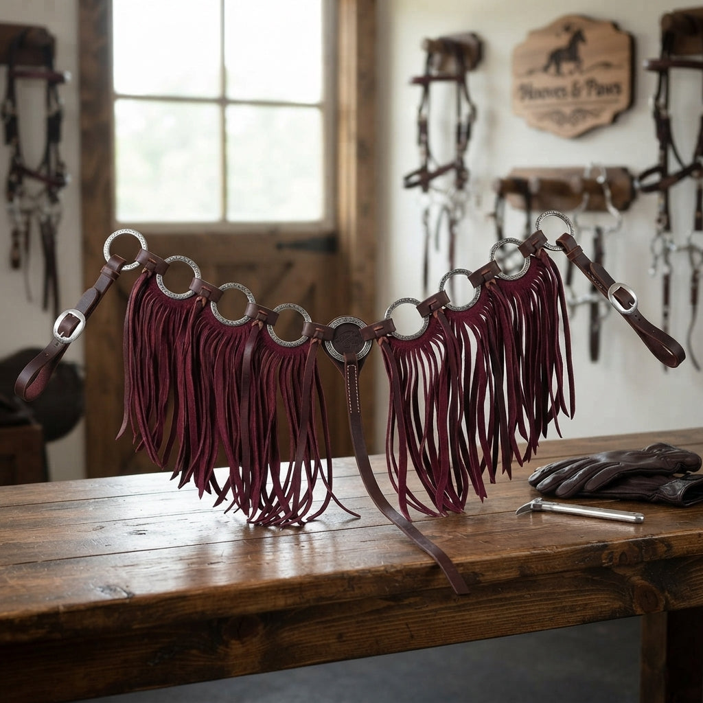 Lifestyle photo of Professional's Choice Ring & Burgundy Tassel Breast Collar