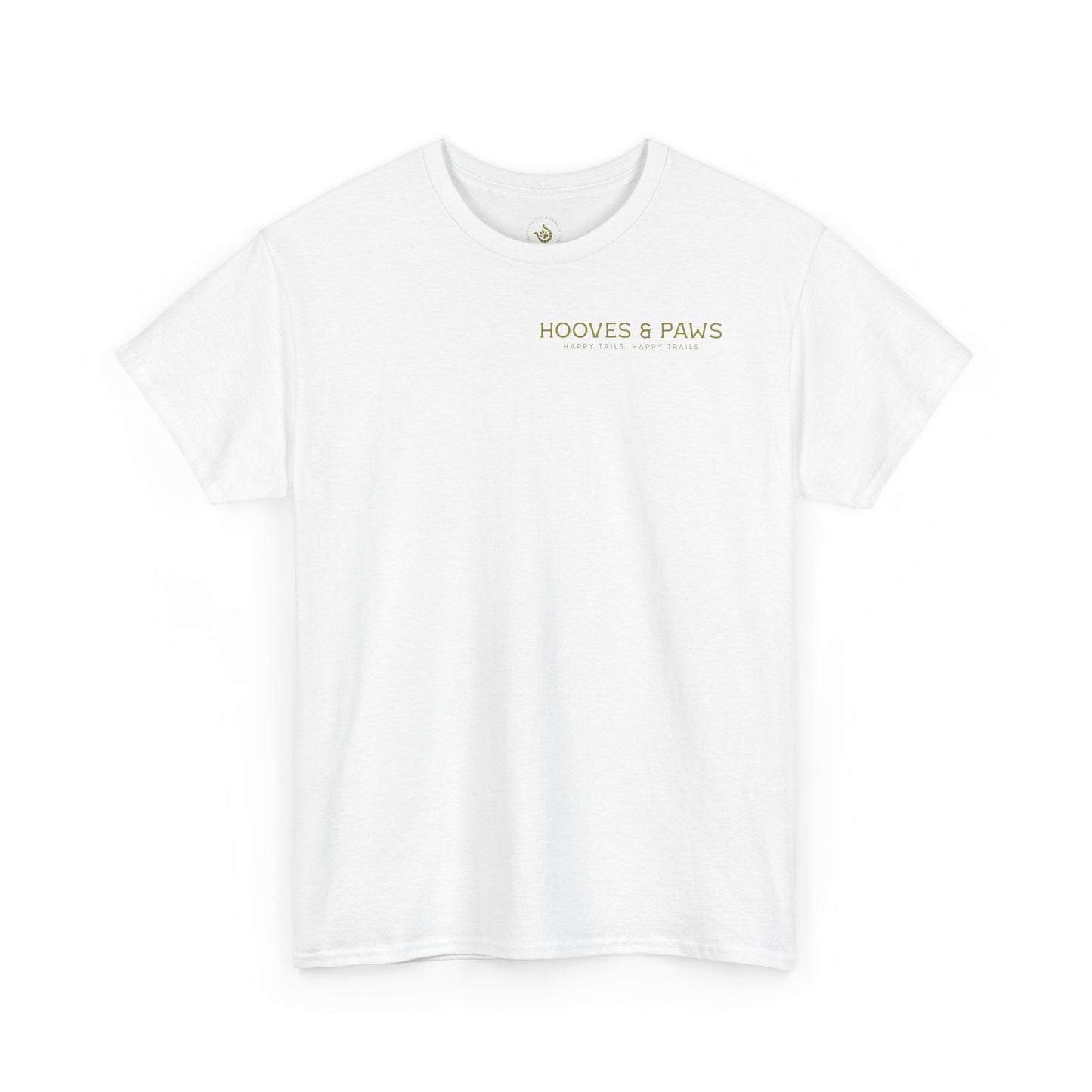 Printify Hooves & Paws Logo White Graphic T-Shirt - 100% Cotton, 180 g/m² Weight