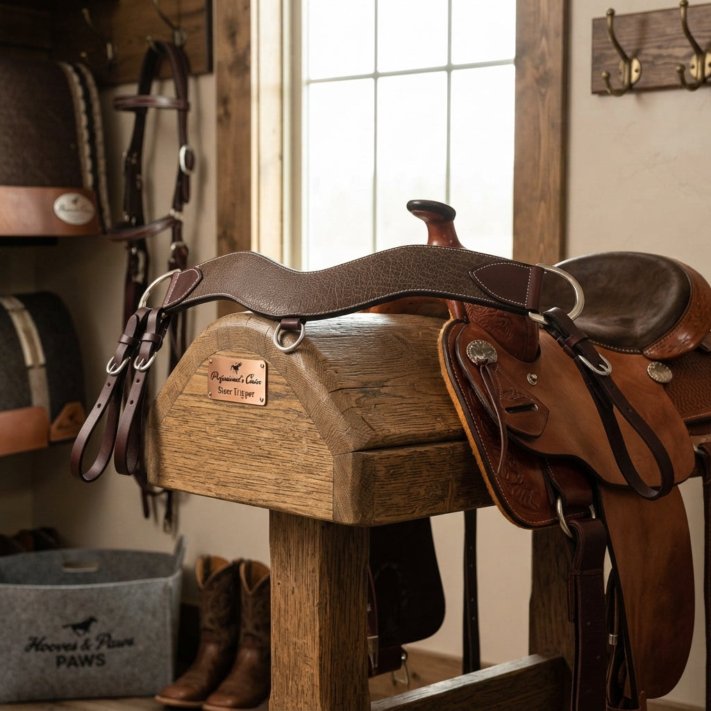 Lifestyle photo of Professional's Choice Steer Tripper Bison Leather Breast Collar - 3 1/4" Wide