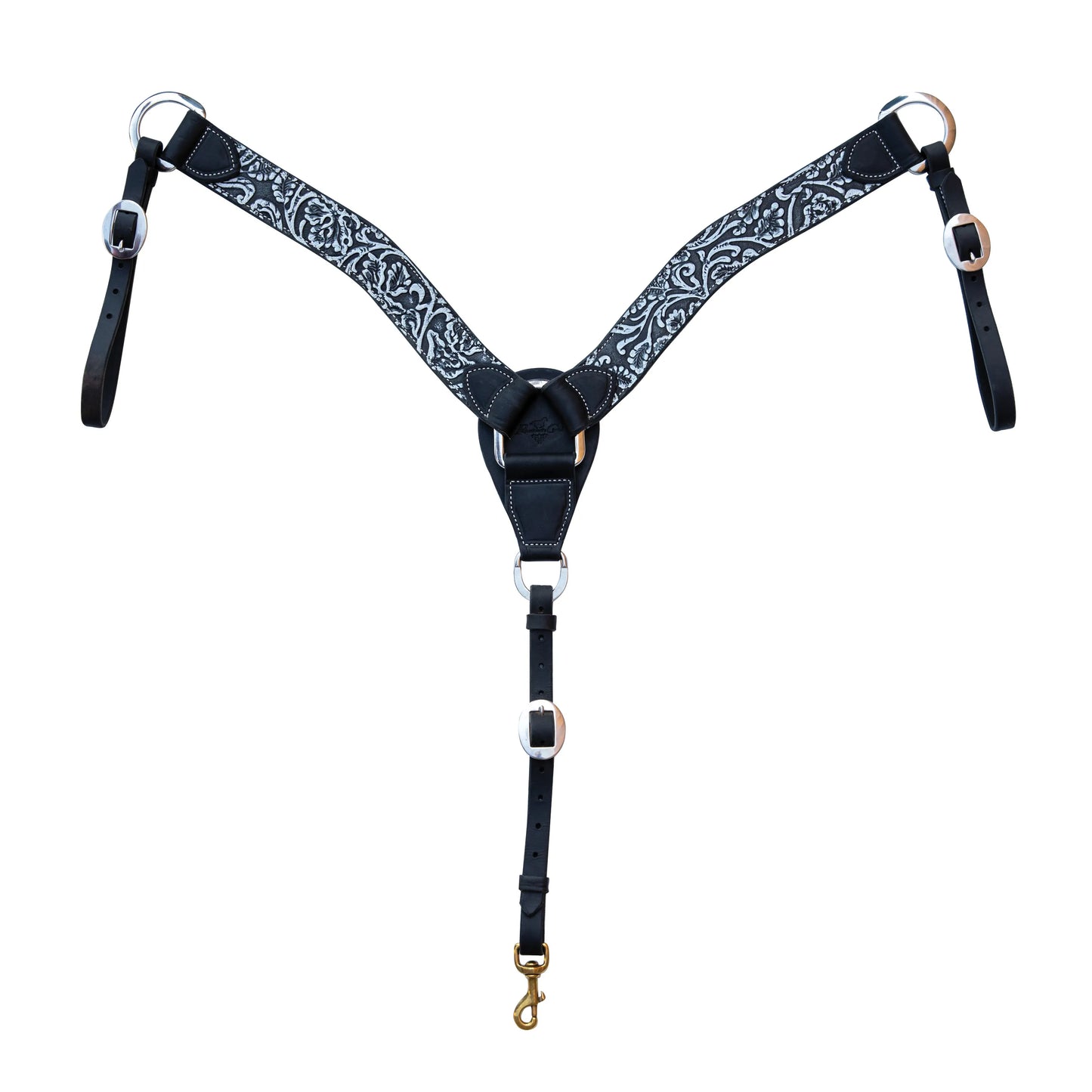 Professional's Choice BC Contoured 2" Bison Leather Breast Collar - 2 Inch Width, Stainless Steel Hardware