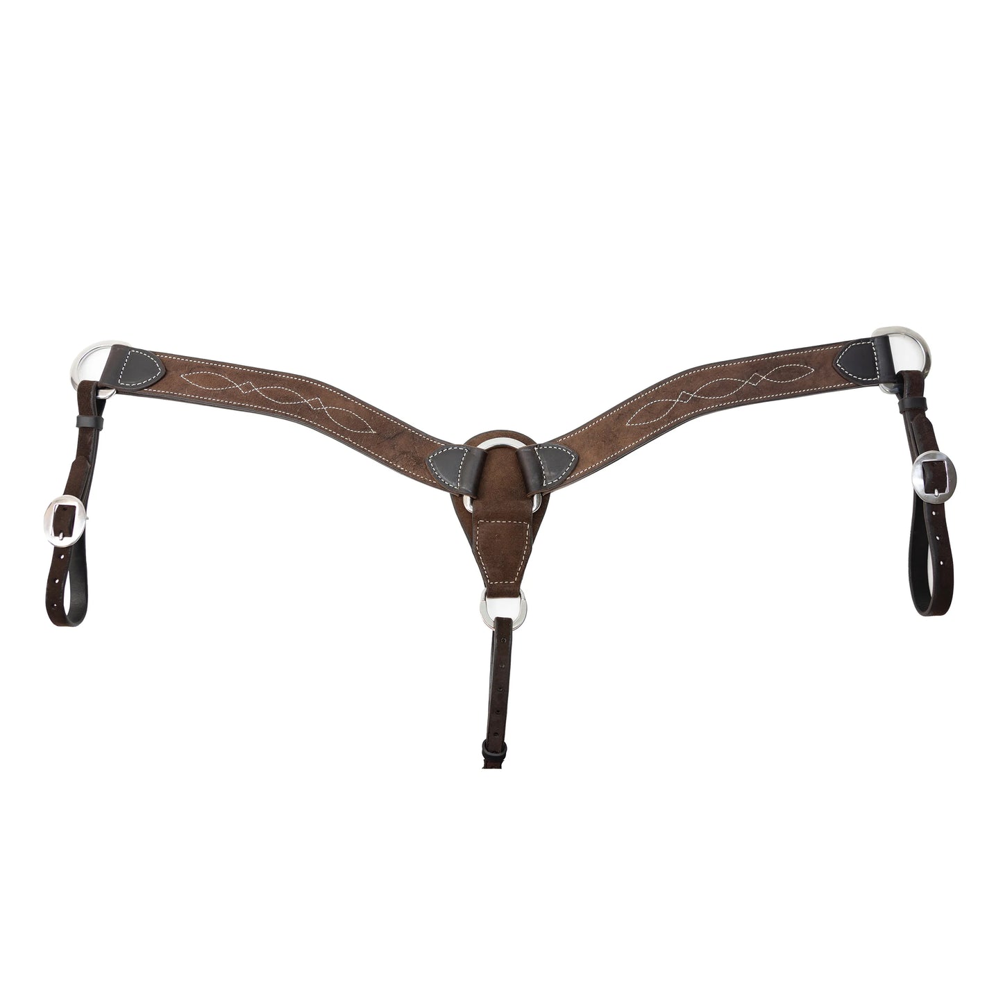 Professional's Choice BC Contoured 2" Bison Leather Breast Collar - 2 Inch Width, Stainless Steel Hardware