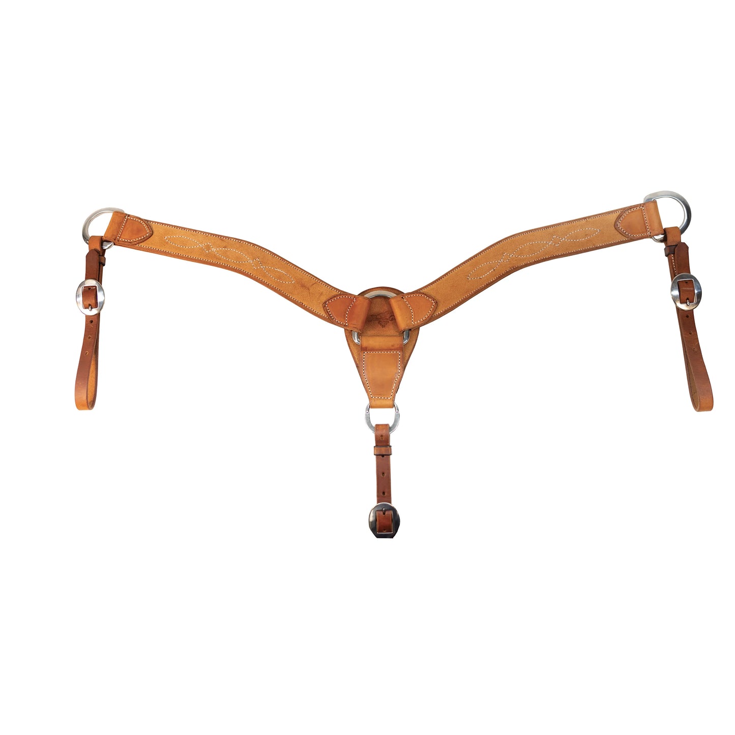 Professional's Choice BC Contoured 2" Bison Leather Breast Collar - 2 Inch Width, Stainless Steel Hardware
