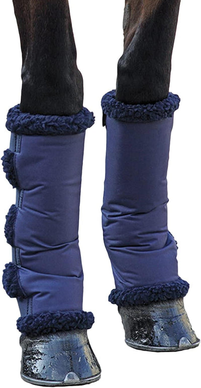 Shires Short Fleece Lined Travel Boots Navy 1998 - Hooves and Paws